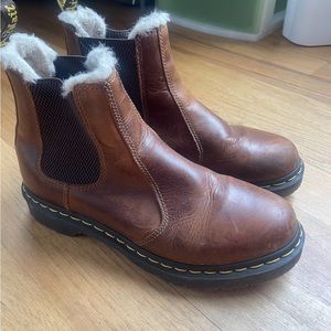 Fur-Lined Doc Martens Chelsea Boots